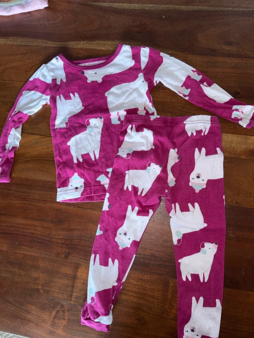 Carter's‎ Bright Pink Polar Bear Pajama Set